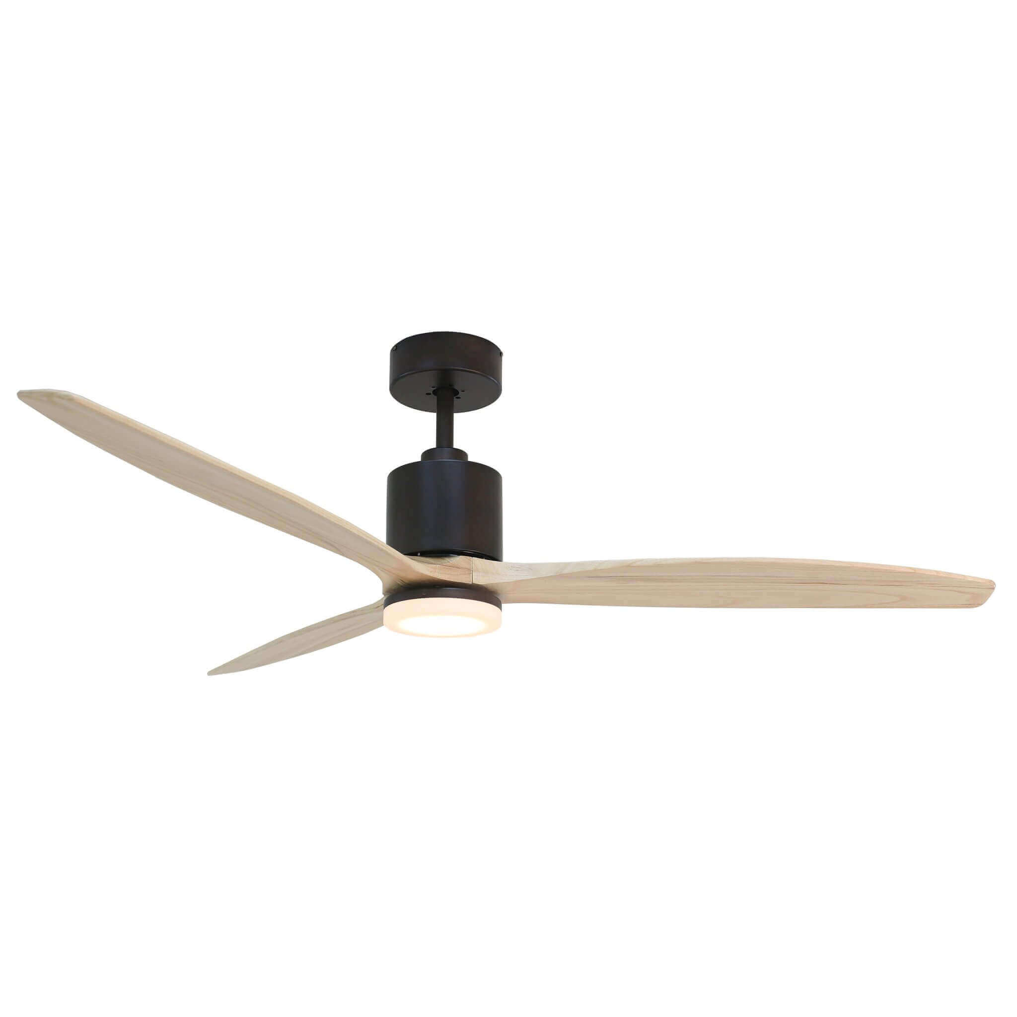 Forno Voce – Tripolo 72” Oil Rubbed Bronze Body & Light Ash Wood Blade Voice Activated Smart Ceiling Fan