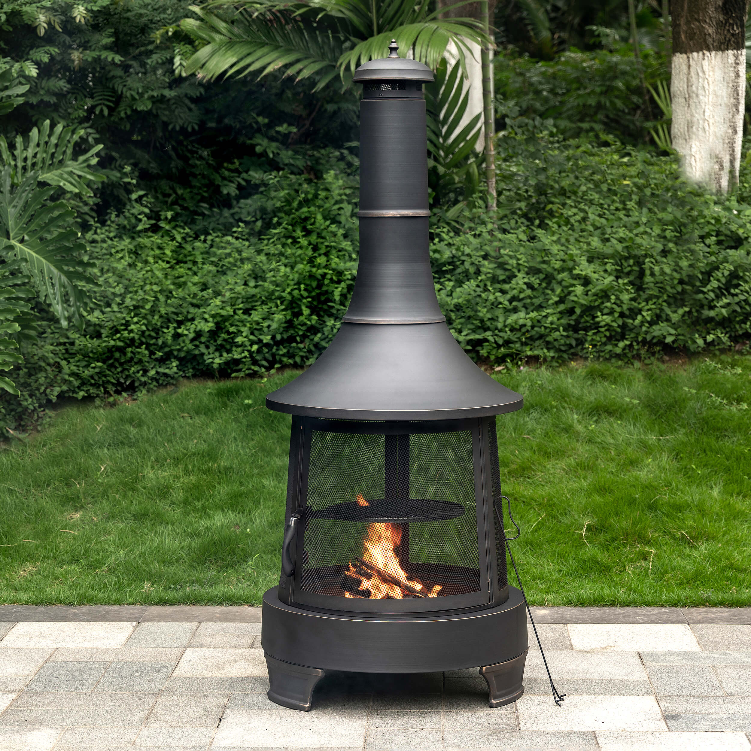 Deko Living - Chimney Wood Burner Firepit - Home Best Price