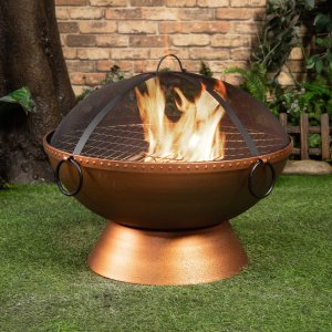 Deko Living - 31" Round Outdoor Steel Woodburning Firepit