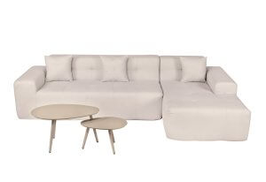 Deko Living 3 Piece Beige Outdoor Compression Foam Sofa and Table Set