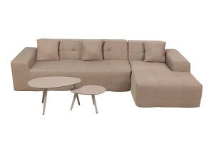 Deko Living 3 Piece Brown Outdoor Compression Foam Sofa and Table Set