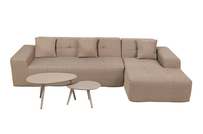 Deko Living 3 Piece Brown Outdoor Compression Foam Sofa and Table Set