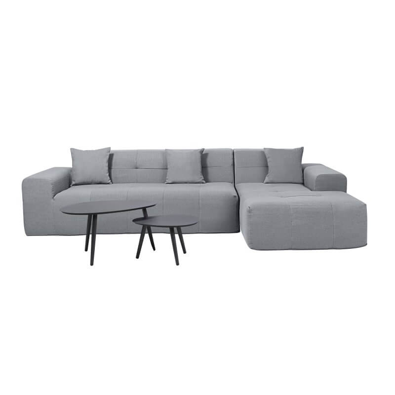 Deko Living 3 Piece Gray Compression Foam Sofa and Table Set