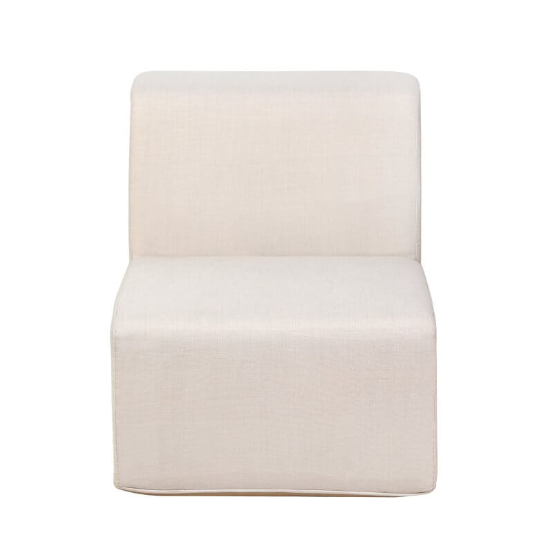 Deko Living Beige Compression Foam Armless Sofa Chair