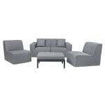 COP30017 Grey Compressed Foam Sectional and Ottoman with Cushion