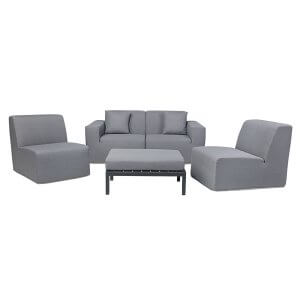COP30017 Grey Compressed Foam Sectional and Ottoman with Cushion
