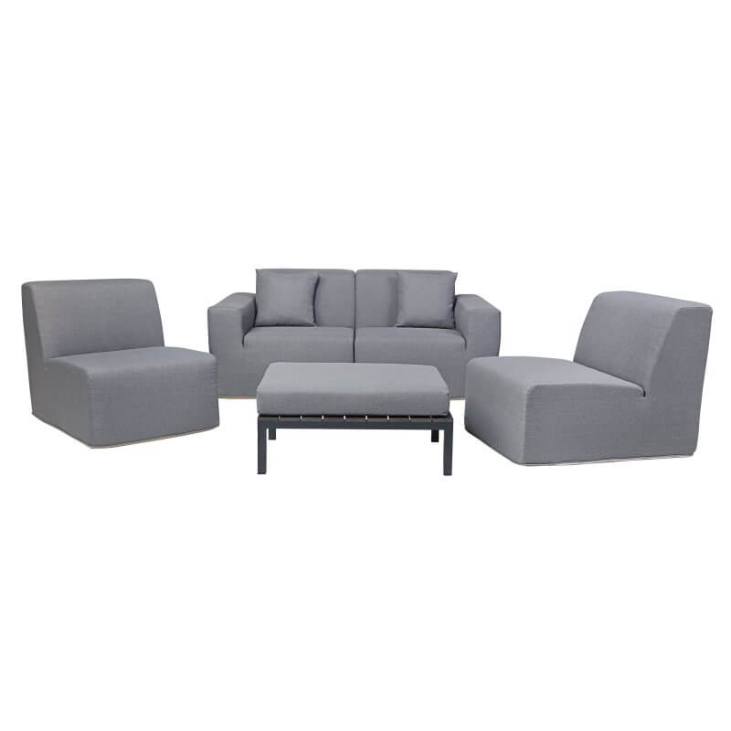 COP30017 Grey Compressed Foam Sectional and Ottoman with Cushion