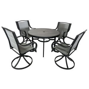 Deko Living 4 Place Seating Outdoor Patio Dining Table and Swivel Chairs Set
