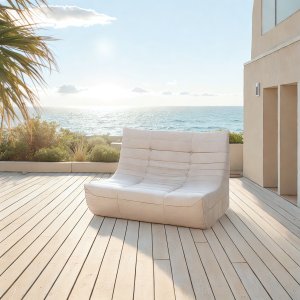 Deko Living Beige Outdoor Compression Foam Sofa Chairs