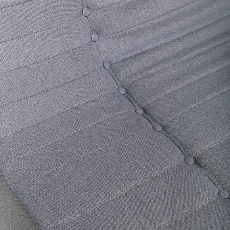 Deko Living 5 Piece Gray Compression Foam Loveseat Sofa Chairs and Table Set