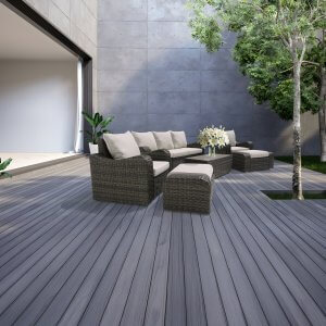 Deko Living 5 Place Seating Brown Outdoor Wicker Sofa and Sofa Chair Set with Table