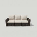 Deko Living 5 Place Seating Brown Outdoor Wicker Sofa and Sofa Chair Set with Table