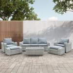 deko living 5 place seating gray outdoor wicker