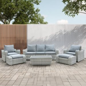 deko living 5 place seating gray outdoor wicker