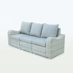Deko Living 5 Place Seating Gray Outdoor Wicker Sofa and Sofa Chair Set with Table