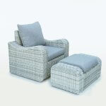 Deko Living 5 Place Seating Gray Outdoor Wicker Sofa and Sofa Chair Set with Table