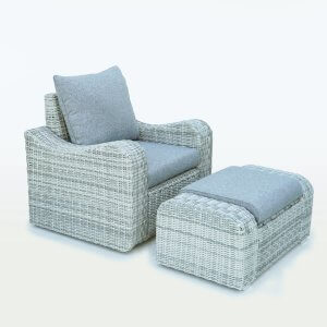 Deko Living 5 Place Seating Gray Outdoor Wicker Sofa and Sofa Chair Set with Table