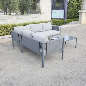 Deko Living 5 Place Seating Outdoor Gray Sofa and Table Set