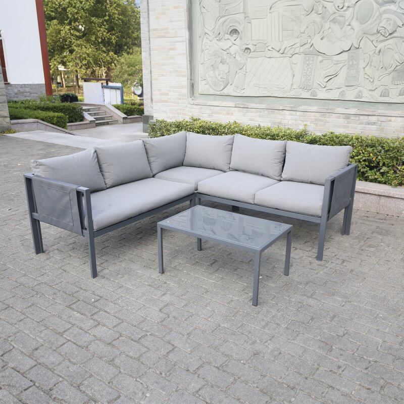 Deko Living 5 Place Seating Outdoor Gray Sofa and Table Set