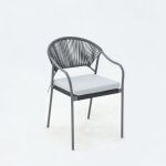 Deko Living 6 Place Seating Black Outdoor Patio Dining Chairs and Table Set