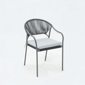 Deko Living 6 Place Seating Black Outdoor Patio Dining Chairs and Table Set