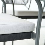 Deko Living 6 Place Seating Black Outdoor Patio Dining Chairs and Table Set
