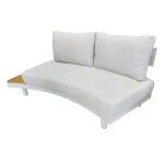 Deko Living 6 Place Seating Outdoor Cream Aluminum and Teak Contour Sofa Set
