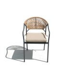 Deko Living 6 Place Seating Yellow Outdoor Patio Dining Chairs and Table Set