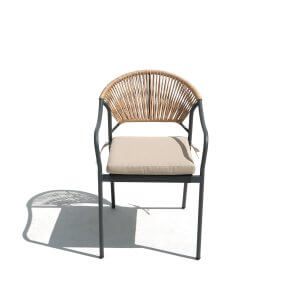 Deko Living 6 Place Seating Yellow Outdoor Patio Dining Chairs and Table Set