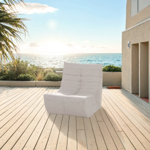 Deko Living Beige Outdoor Compression Foam Loveseat Sofa