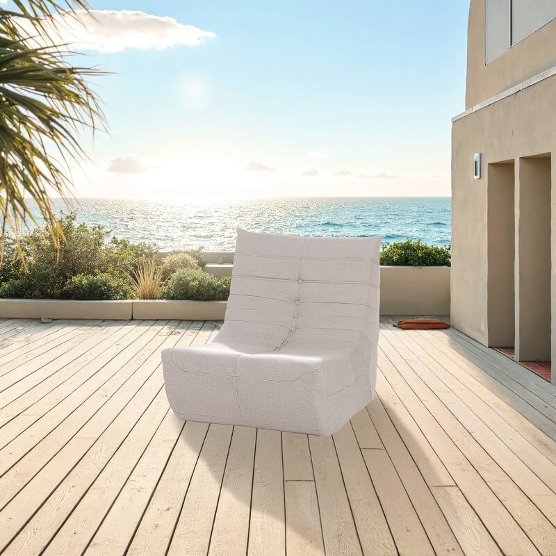 Deko Living Beige Outdoor Compression Foam Loveseat Sofa