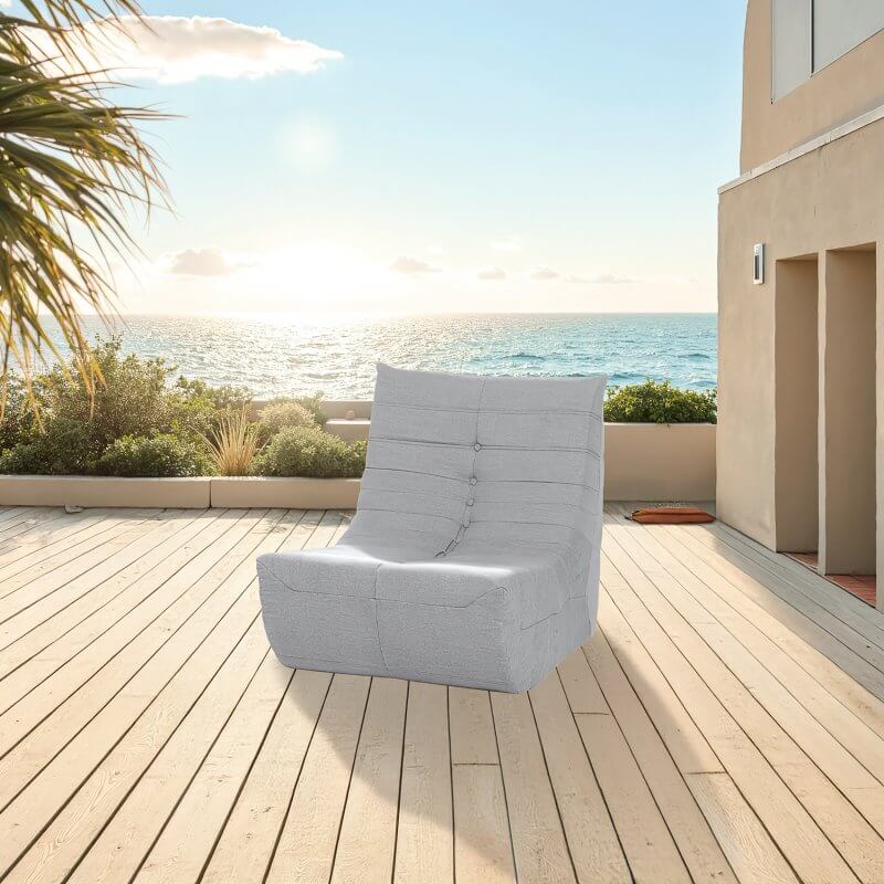 Deko Living Gray Outdoor Compression Foam Loveseat Sofa